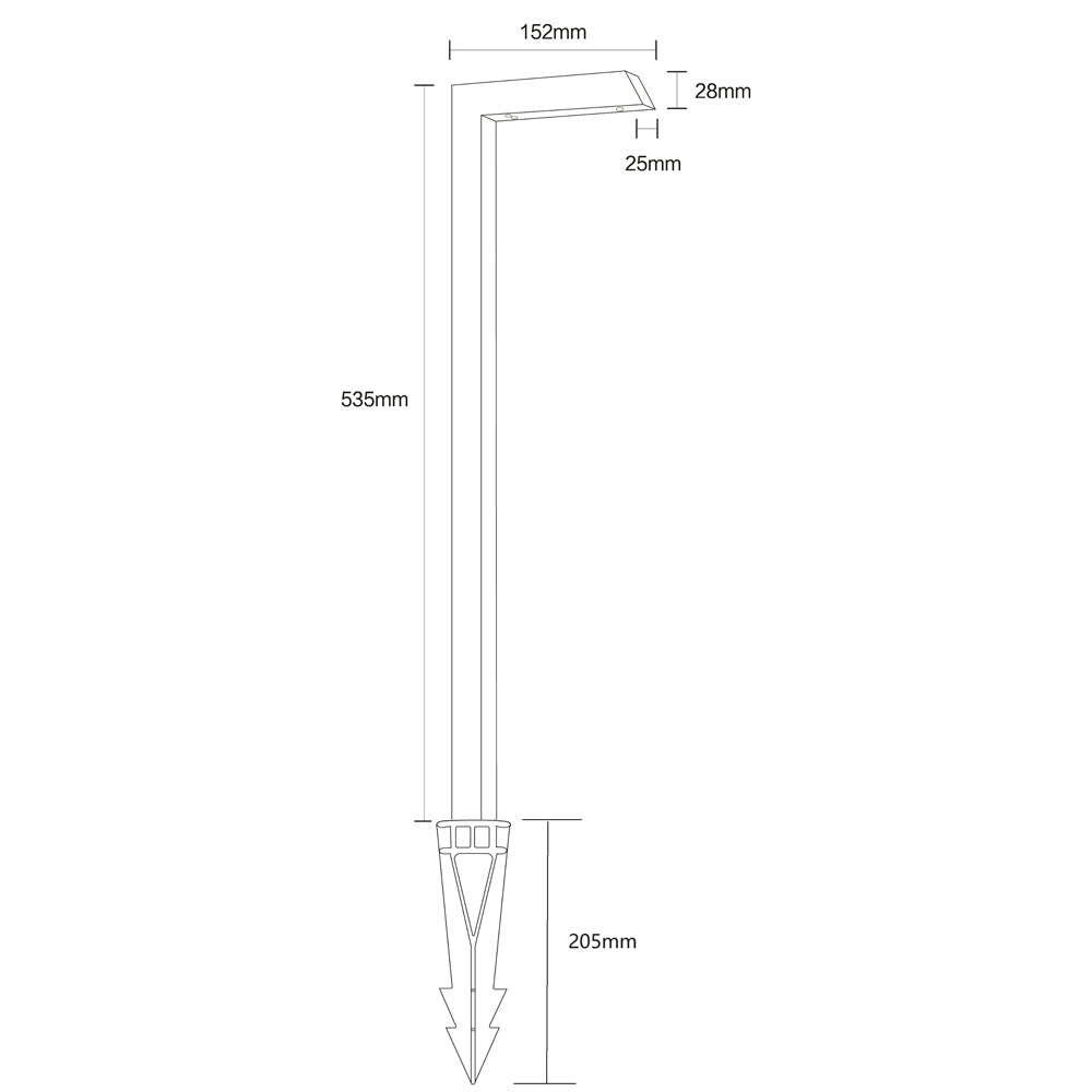 Pro Light Club Black Aluminium L Shaped Path Light